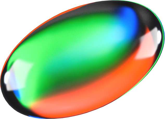 3D Glowing Glass Oval