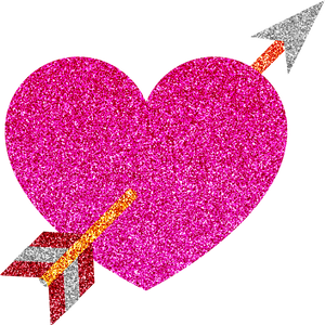 Glitter Y2K Heart with Arrow Sticker